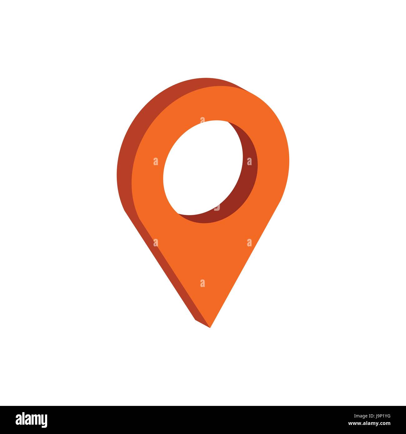 Map Pointer symbol. Flat Isometric Icon or Logo. 3D Style Pictogram for ...