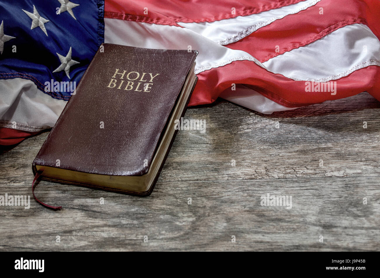 Flag with Bible Stock Photo Alamy