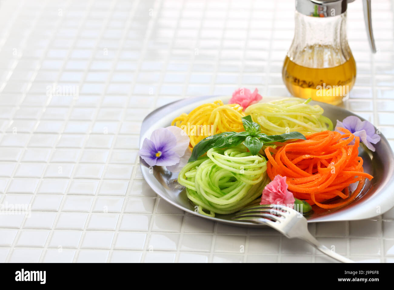 healthy diet vegetable noodles salad Stock Photo