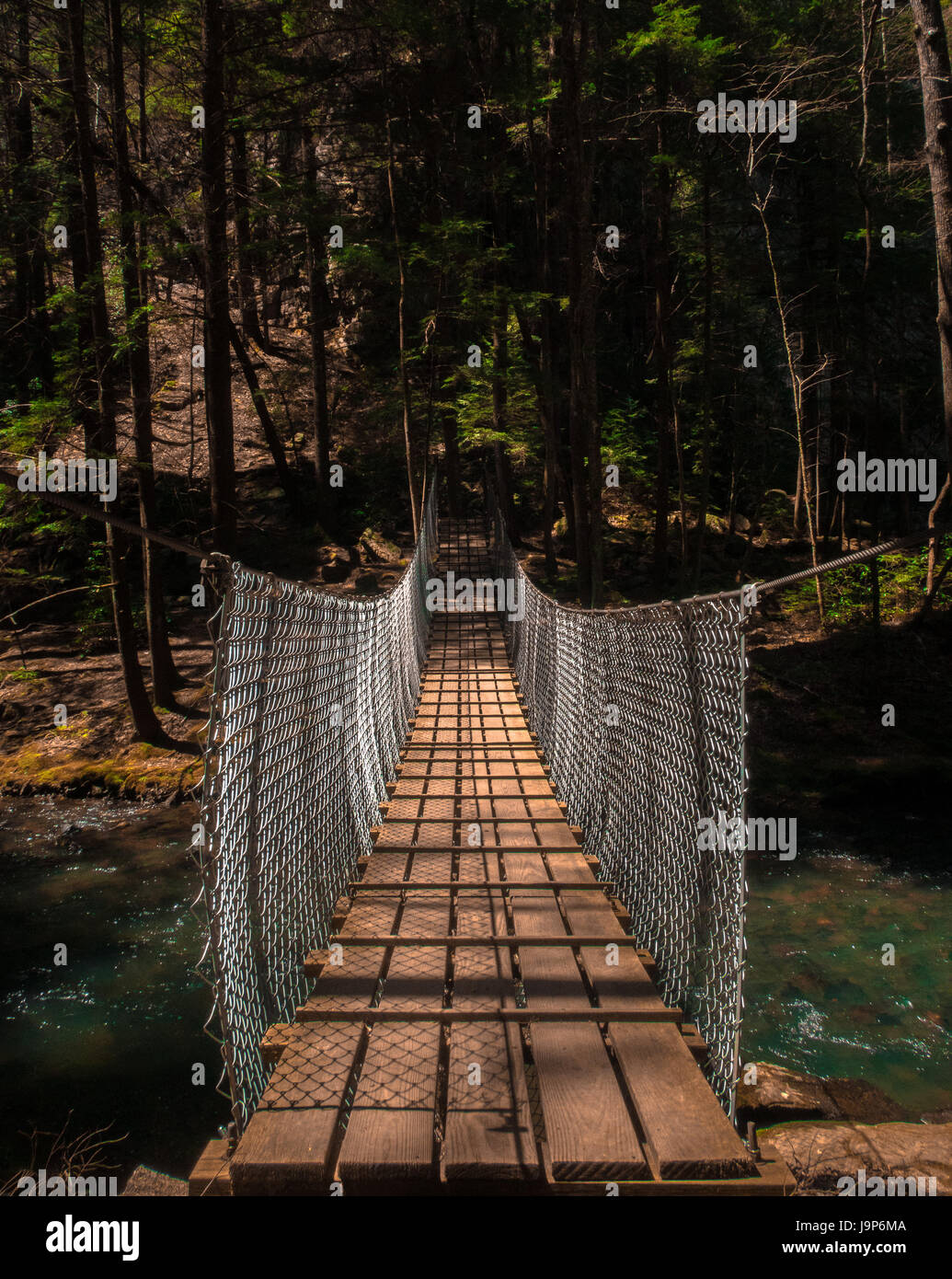 Suspension Bridge on Hiking Trail Stock Photo Alamy