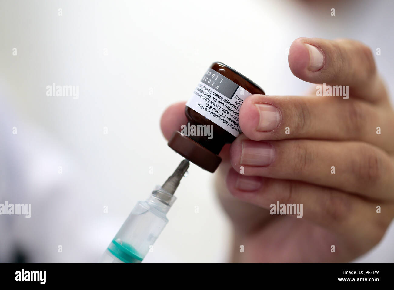 Vaccination against yellow fever in a public health office at Sao Paulo city – Brazil Stock Photo