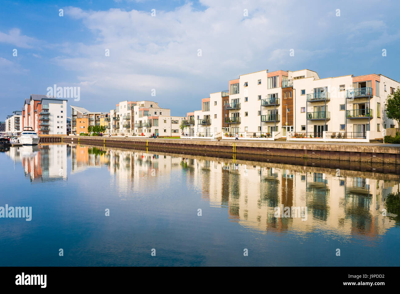 Apartments at the Portishead Quays Marina development, North Somerset, England. Stock Photo