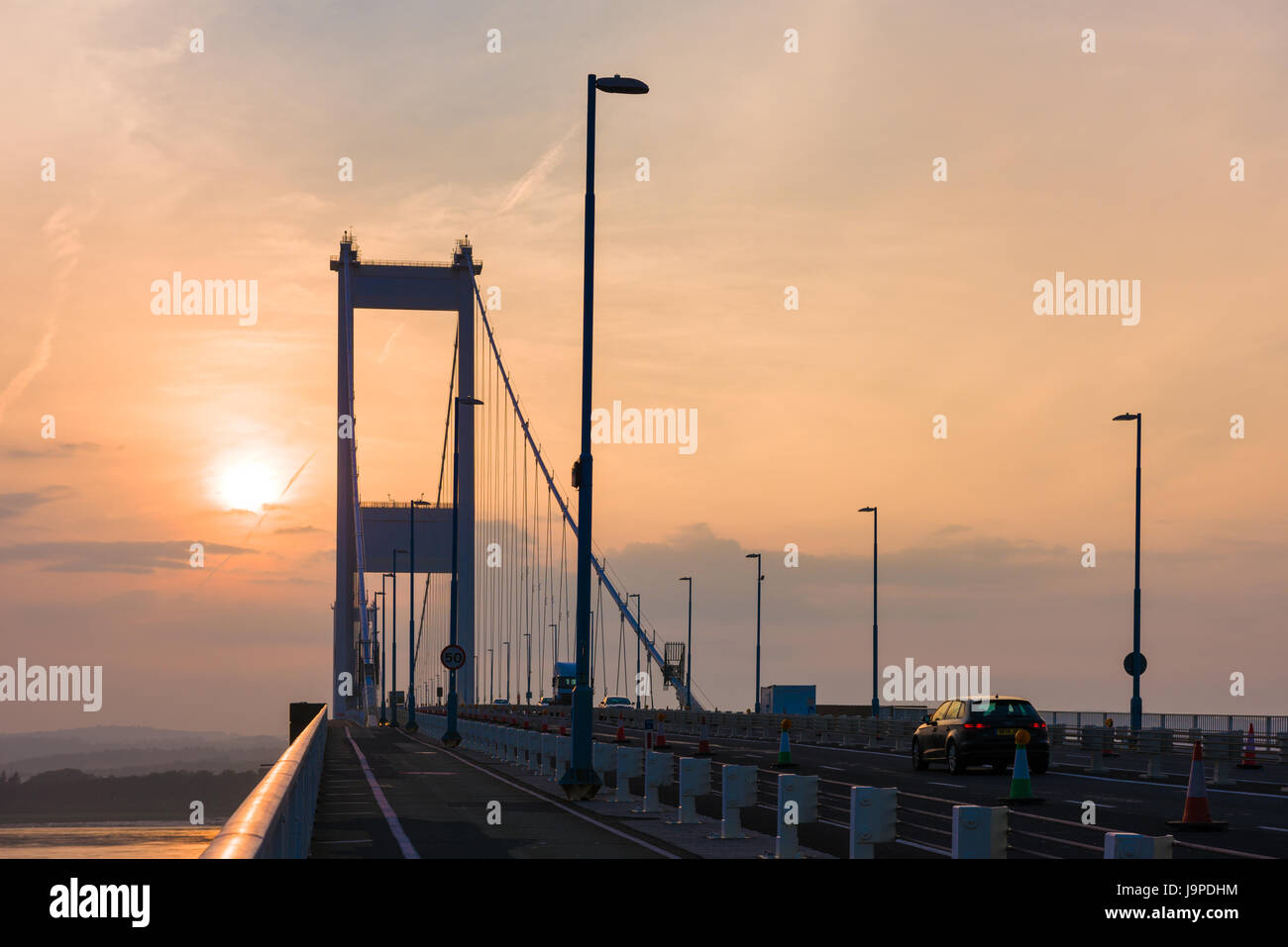 The Severn Bridge carrying the M48 motorway over the Severn Estuary to