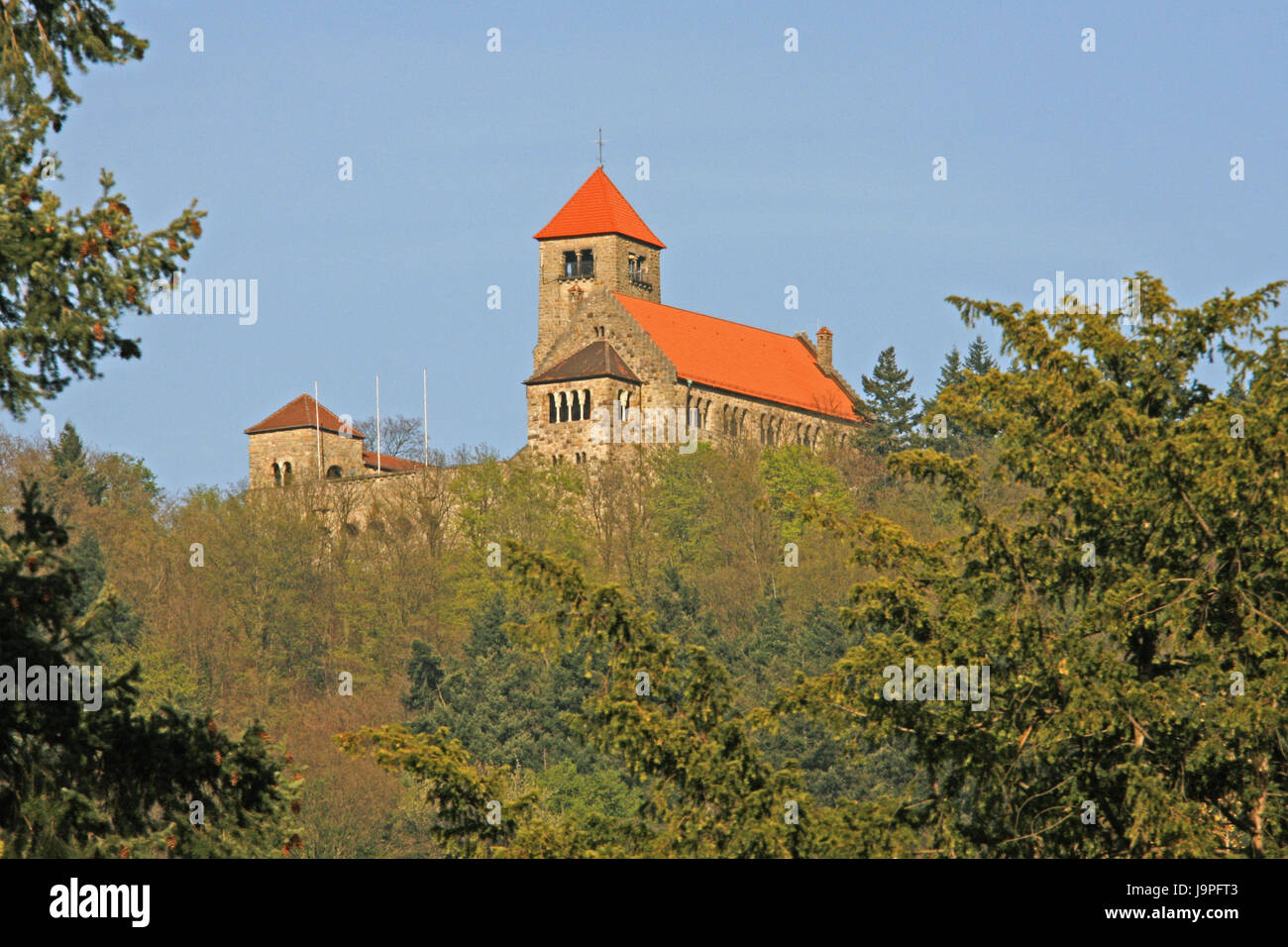 Germany,Baden-Wurttemberg,wine home,mountain road,guard castle,wine home,mountain road,spring,castle,outside,tower,2 castle town, Stock Photo