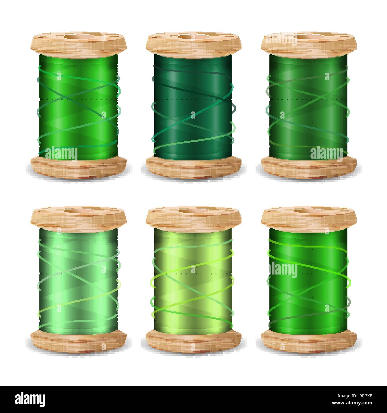 Isolated wooden spool of green thread with a needle 10218377 Stock Photo at  Vecteezy