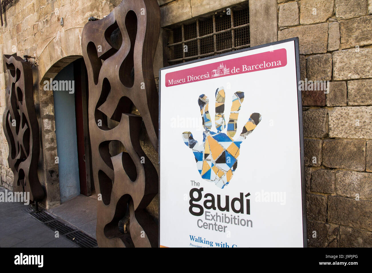 The Gaudi Exhibiton Center on Cathedral Square in Barcelona, Spain. Stock Photo