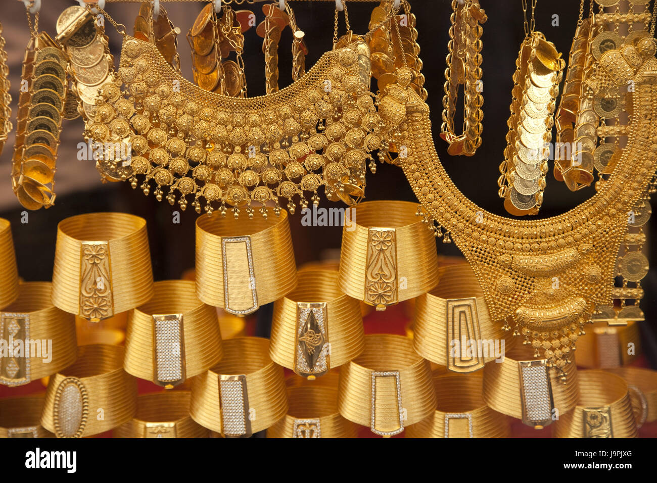 Turkey,Istanbul,Sultanahmet,big bazaar,golden jewellery Stock Photo Alamy