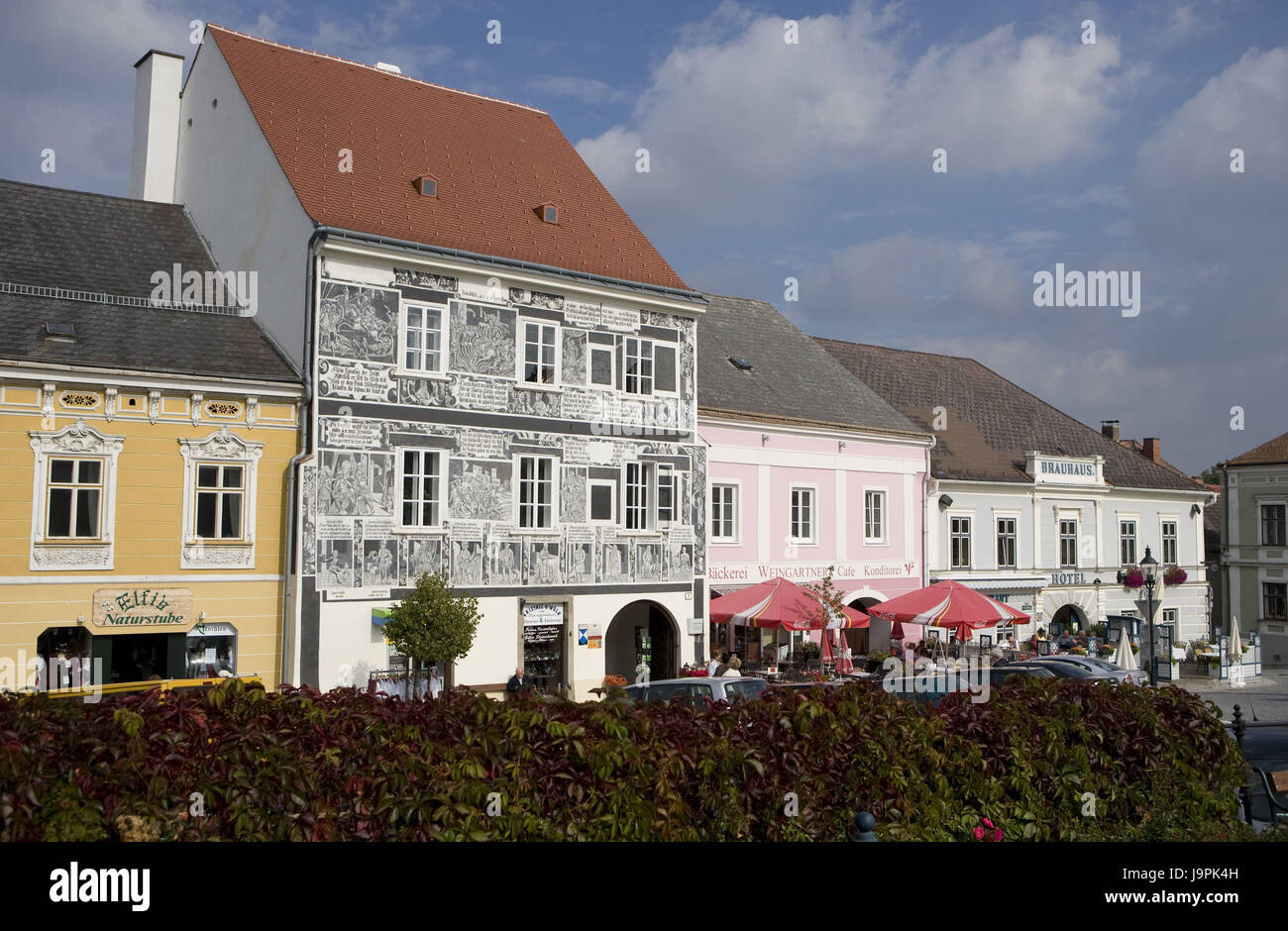 Austria,Lower Austria,forest fourth,Weitra,main square,Sgraffitohaus, Stock Photo