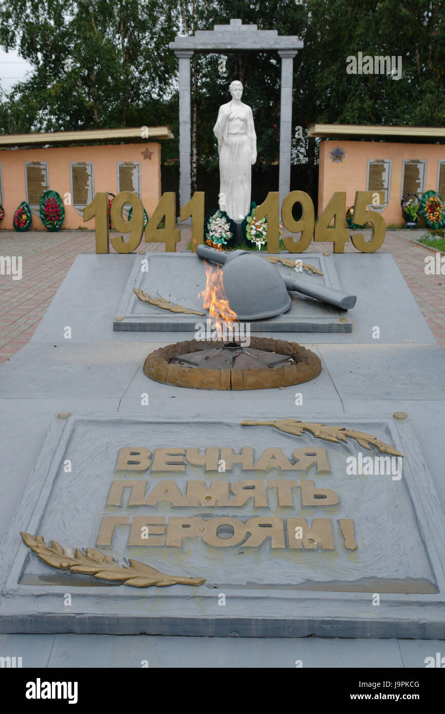 Russia,Chanty-Mansijsk,Berezovo,monument for fallen soldiers in the Second World War Stock Photo