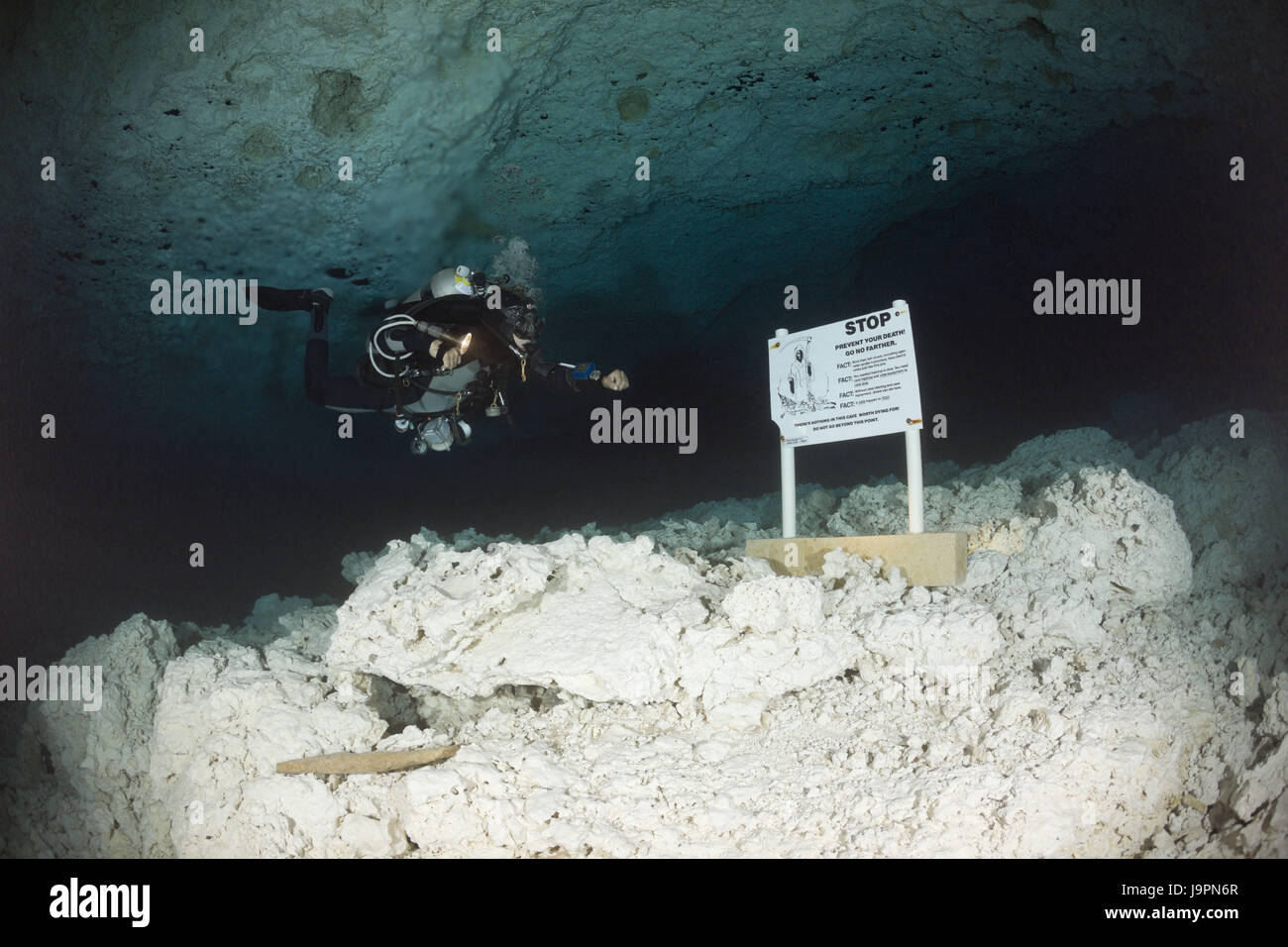 Diver in the Cenote’ Chac Mool’,Playa del Carmen,Yucatan peninsula