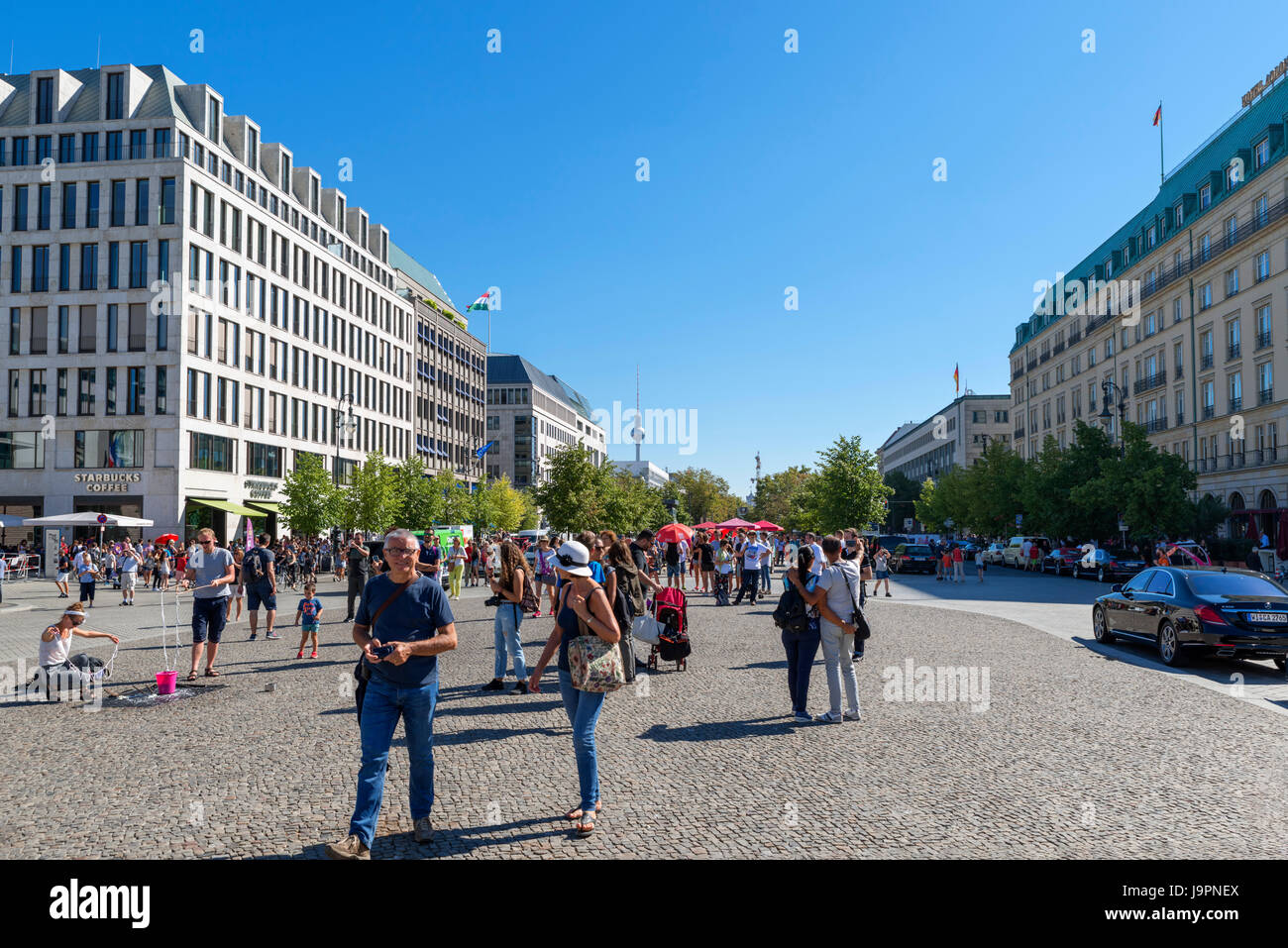 Unter den Linden from Pariser Platz, Mitte, Berlin, Germany Stock Photo