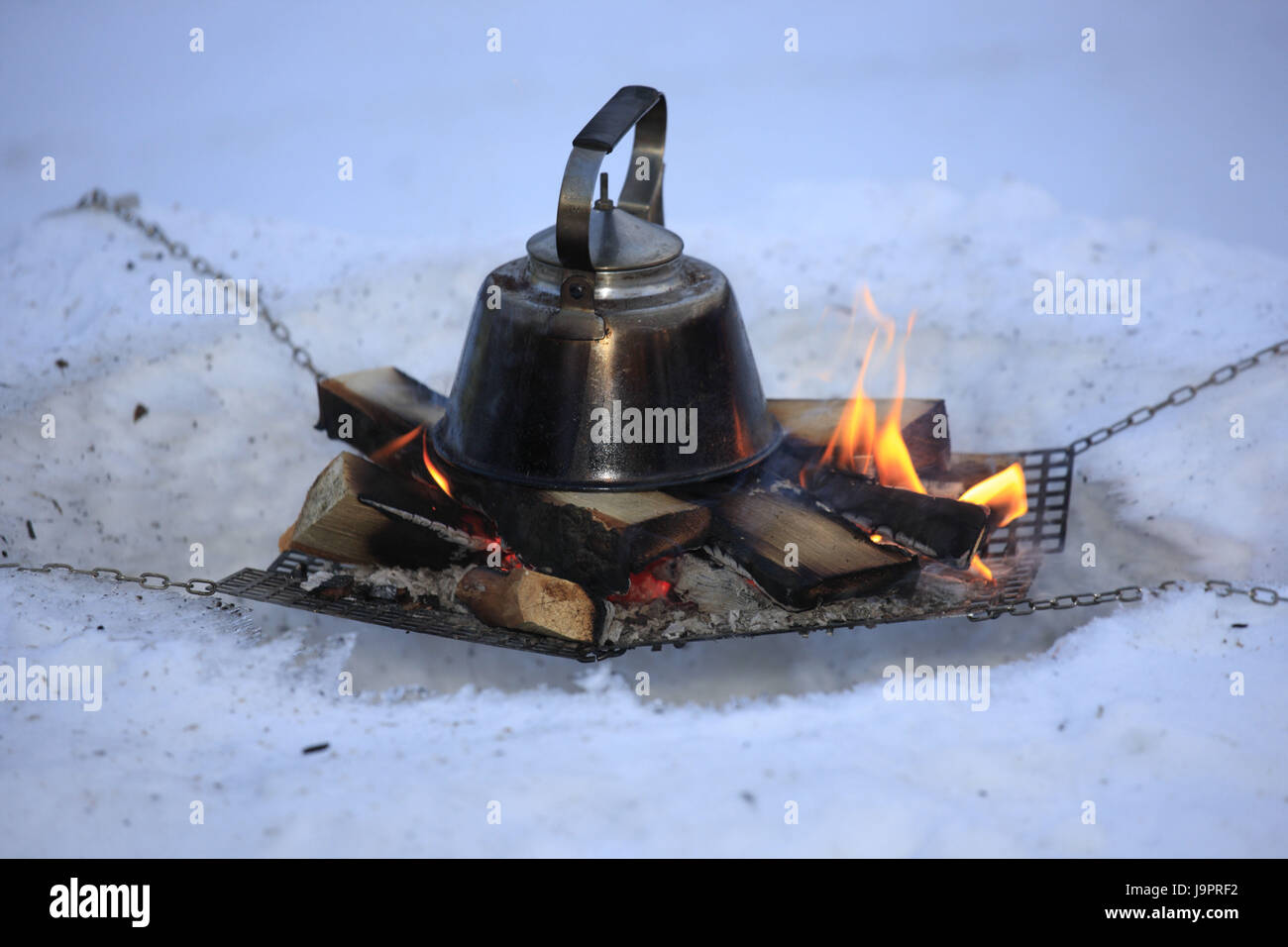 Sweden,Jokkmokk,fire,boiler, Stock Photo