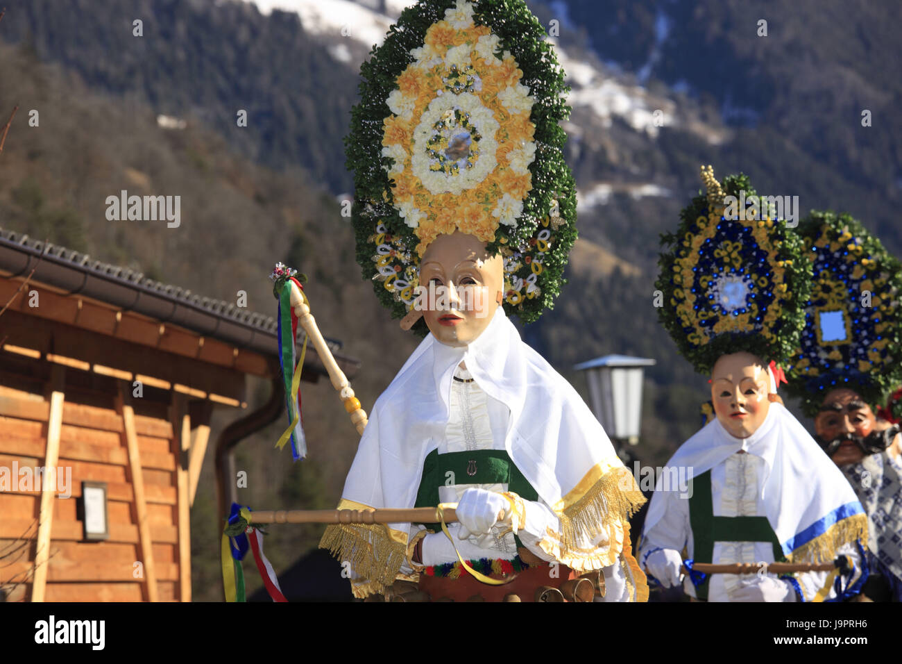 Austria,Tyrol,Ötztal,Sautens,Flitschelarlauf,carnival, Stock Photo