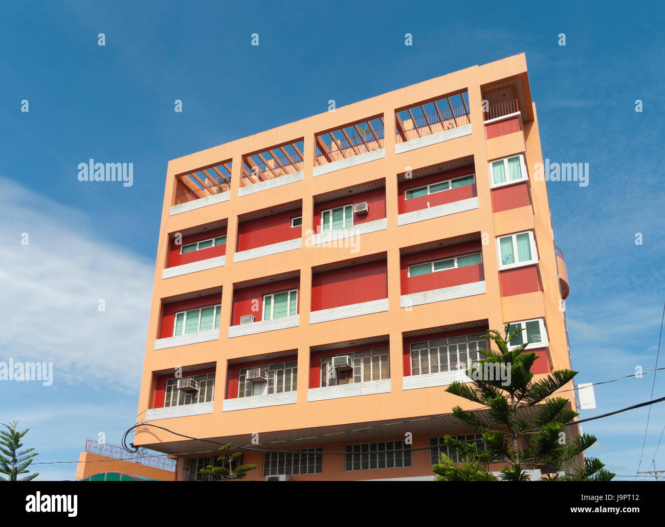 philippines, home, flat, apartment, building, home, orange, blue, house