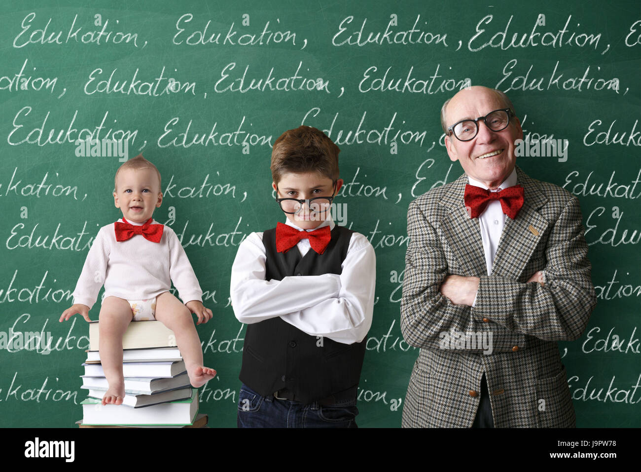 Infant,school child,professor,stand,School black board,stroke,'Edukation', Stock Photo