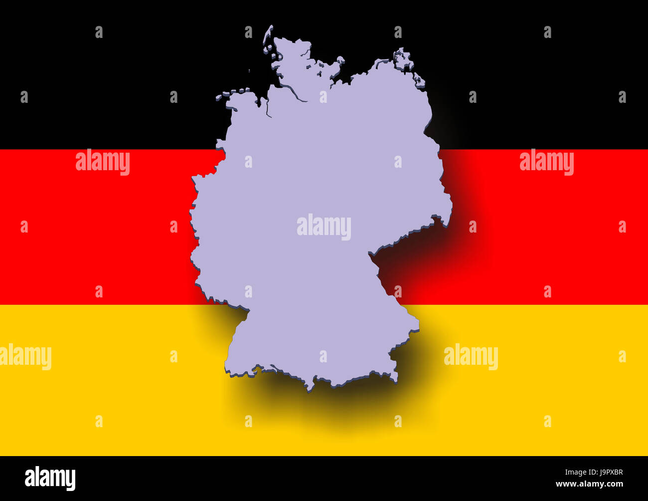 Computer graphics,Germany,national colours,map, Stock Photo