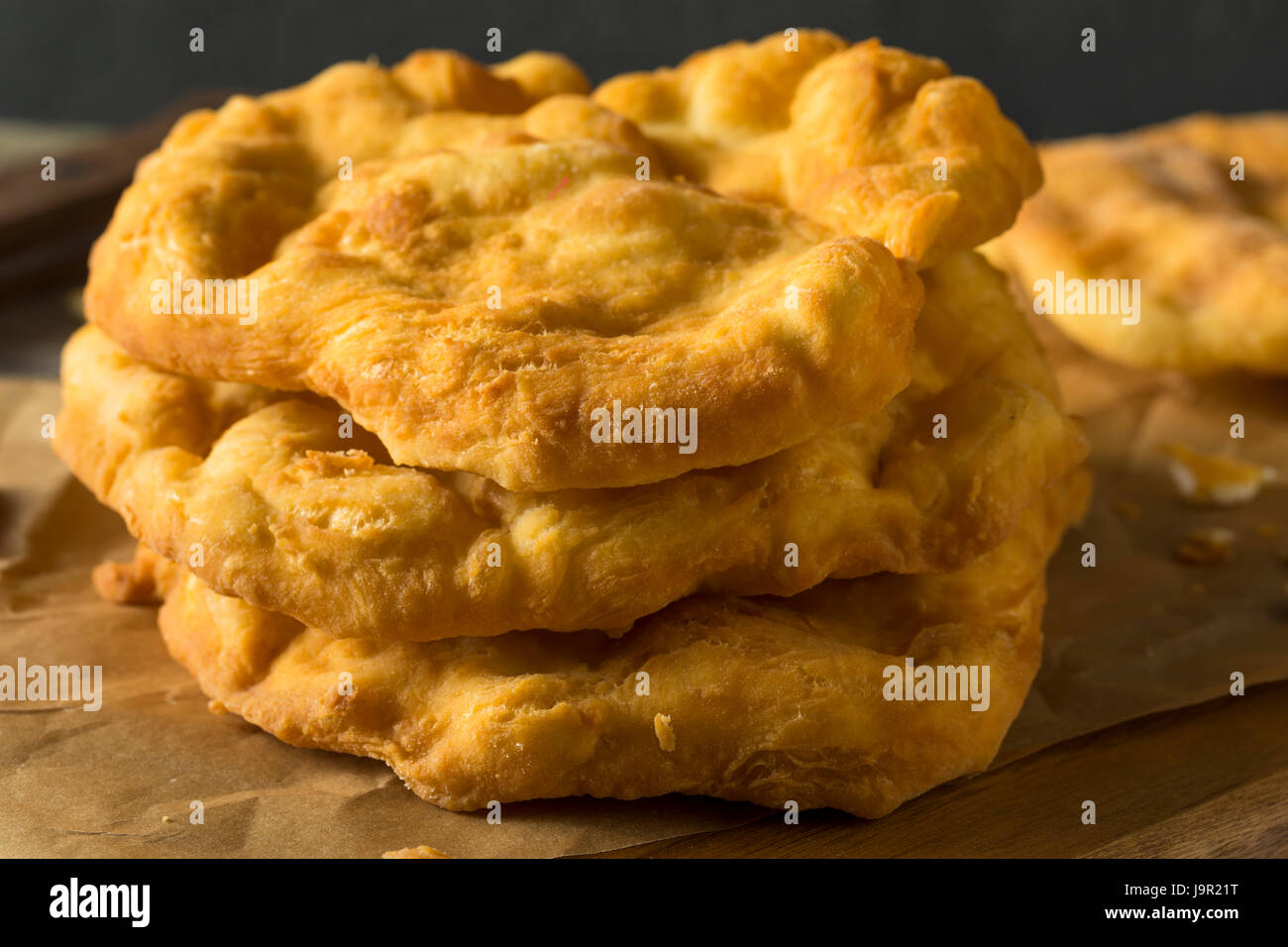 Homemade Deep Fried Indian Flatbread Ready to EAt Stock Photo Alamy