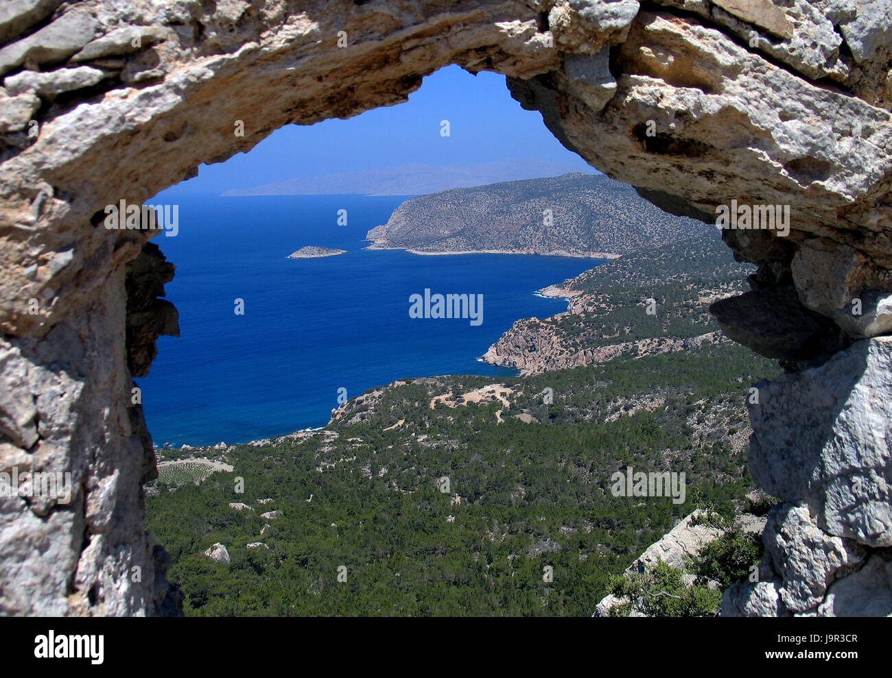 views of the coast of rhodes Stock Photo