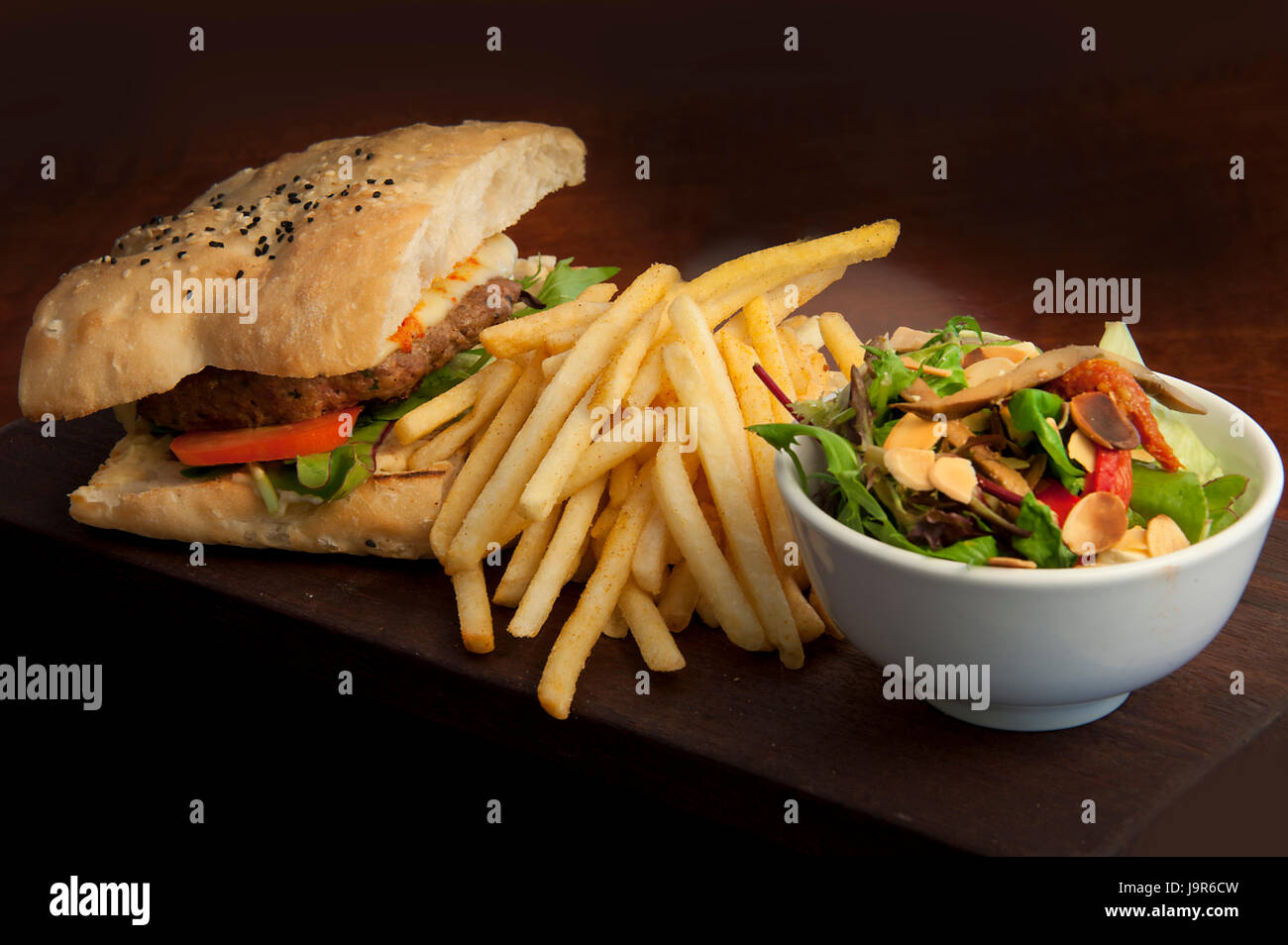 Modern Australian plated meals, served as light food in faces and restaurants Stock Photo