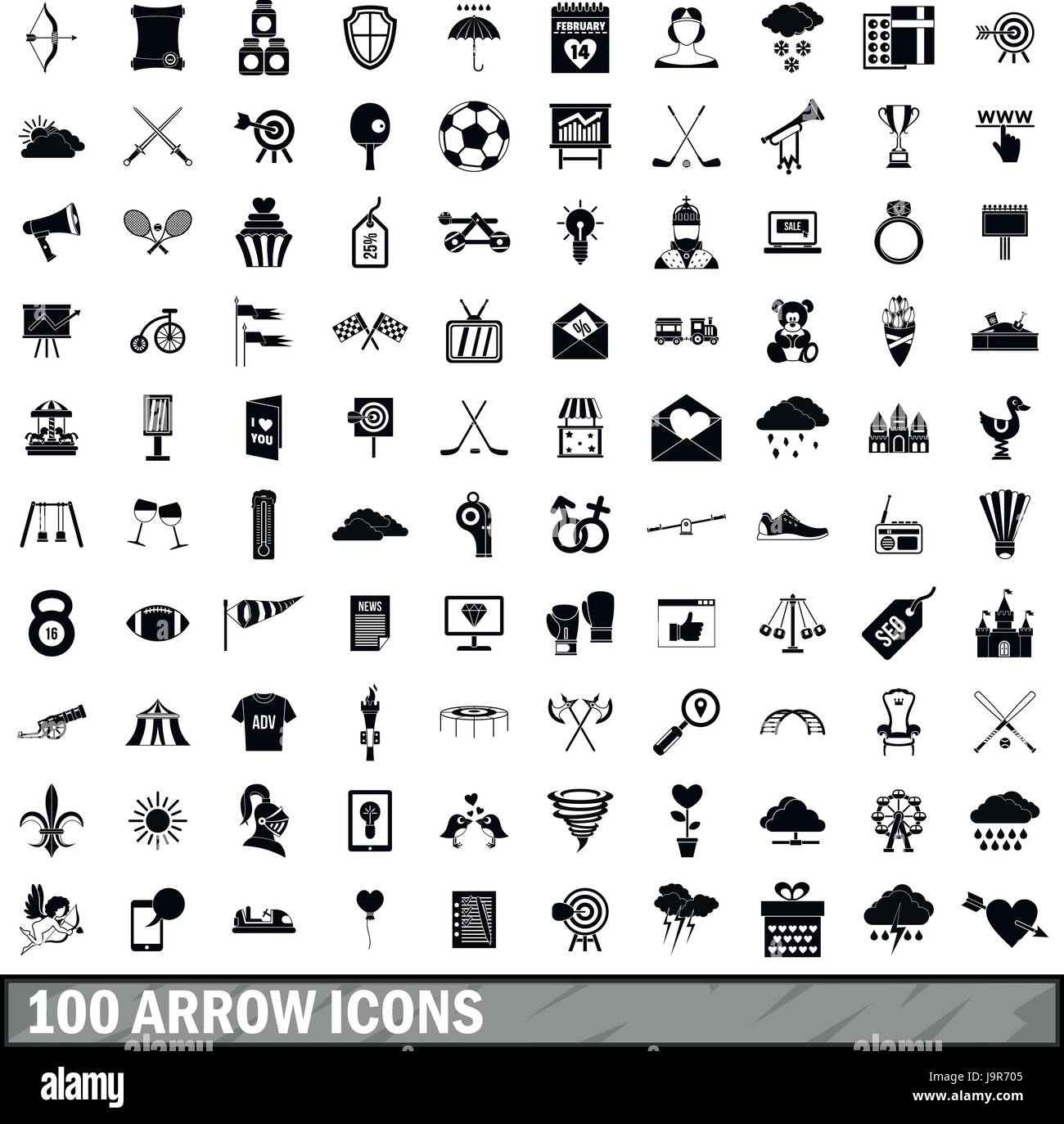 100 arrow icons set, simple style Stock Vector Image & Art - Alamy