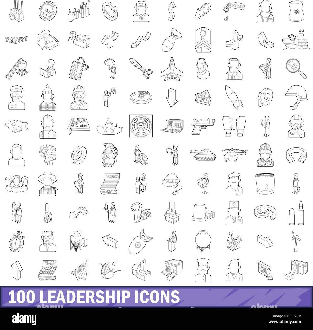 100 leadership icons set, outline style Stock Vector Image & Art - Alamy