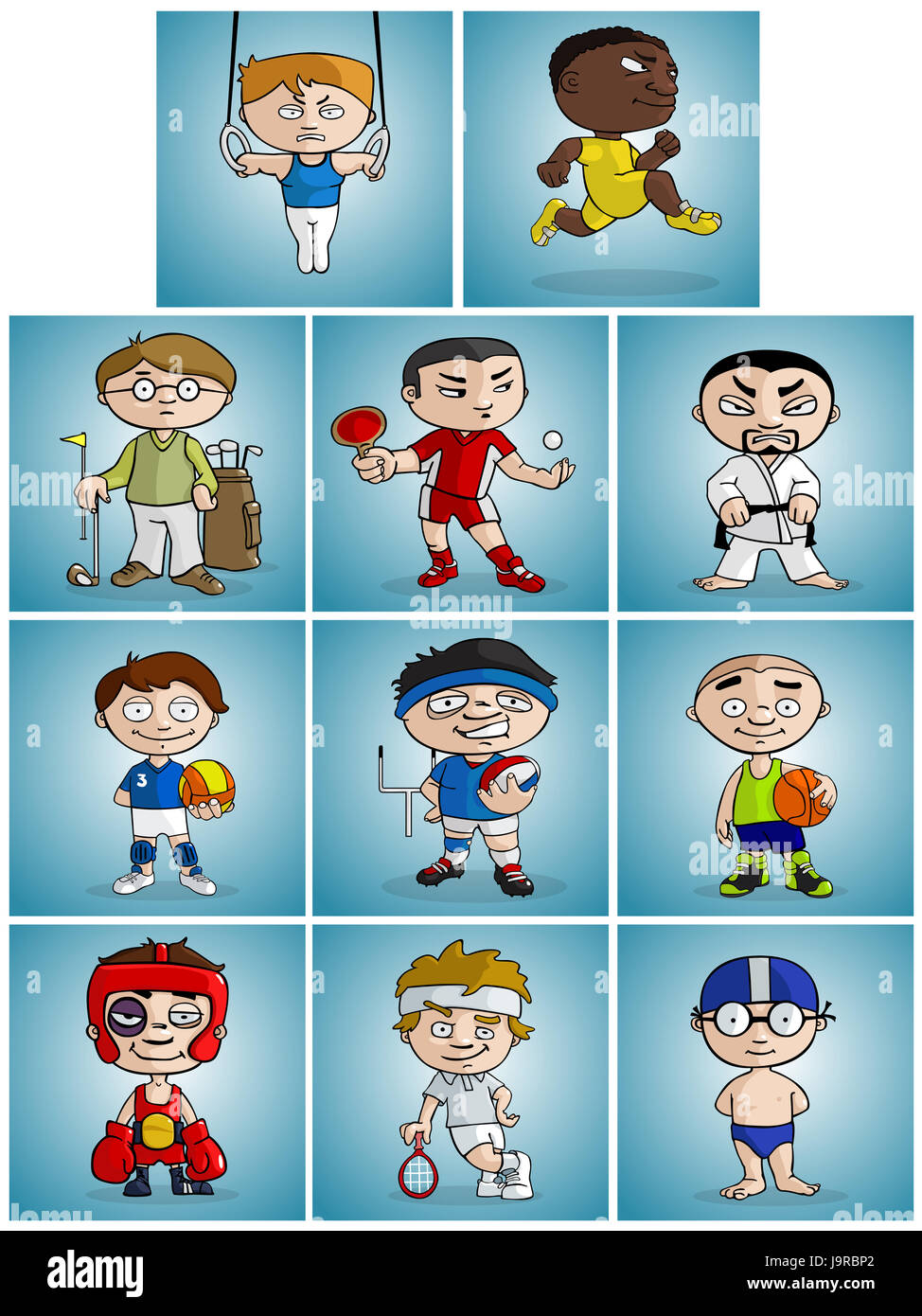 sport, sports, illustration, caricatures, cartoon, golf, athletes, players, Stock Photo