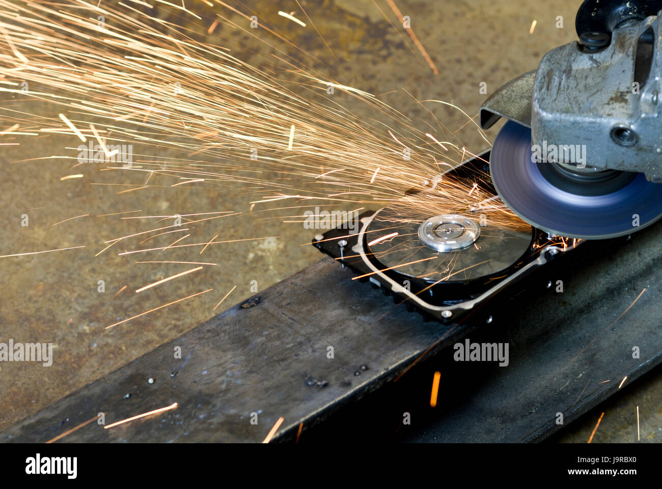 hard disk grinding Stock Photo Alamy