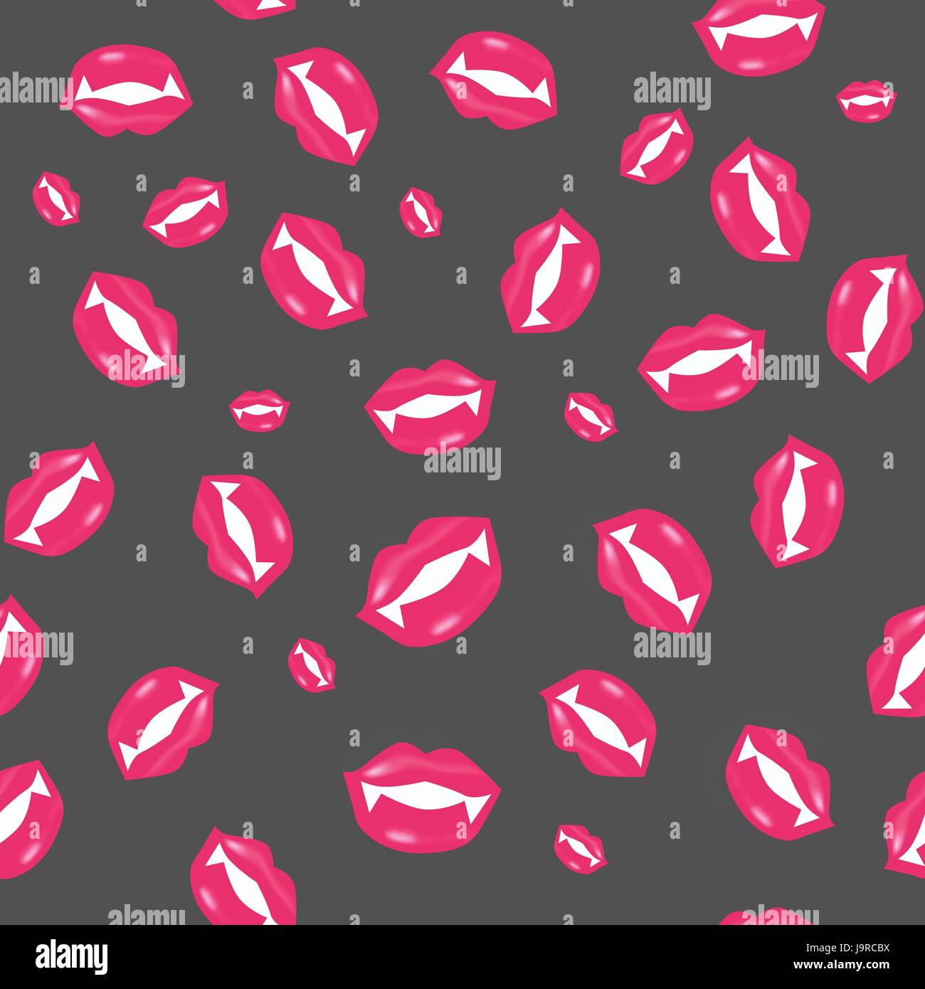Seamless pattern with a vampire smile Stock Vector