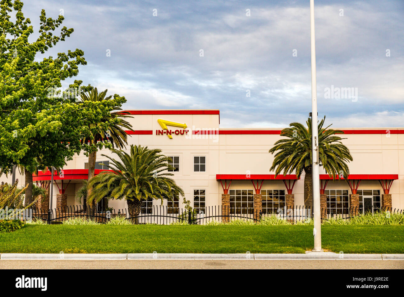 The InNOut hamburger distribution center in Lathrop California Stock