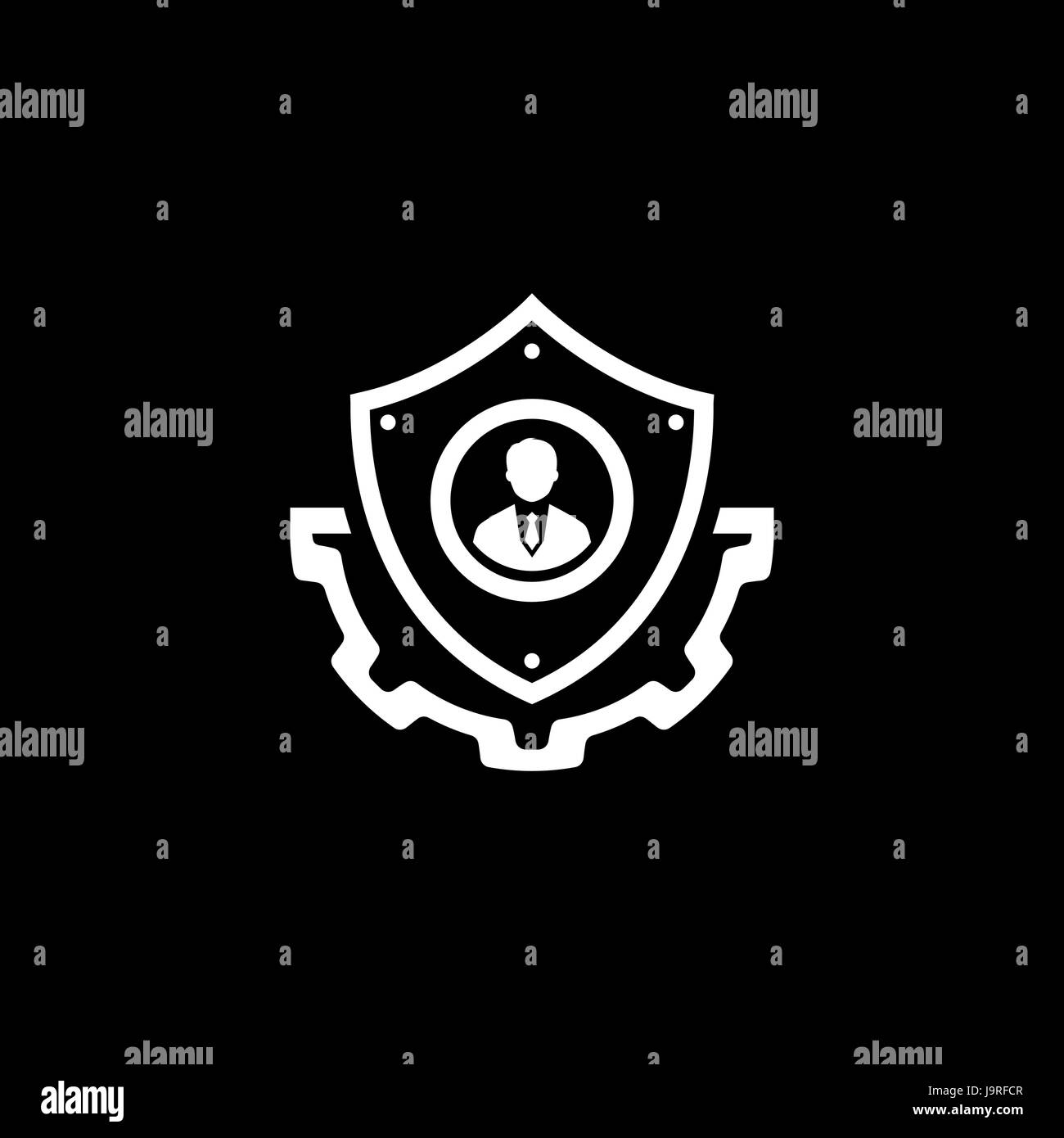 Security Services Icon. Flat Design. Stock Vector