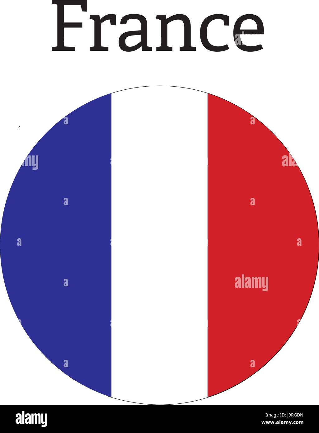 France flag icon round button sign symbol Stock Vector