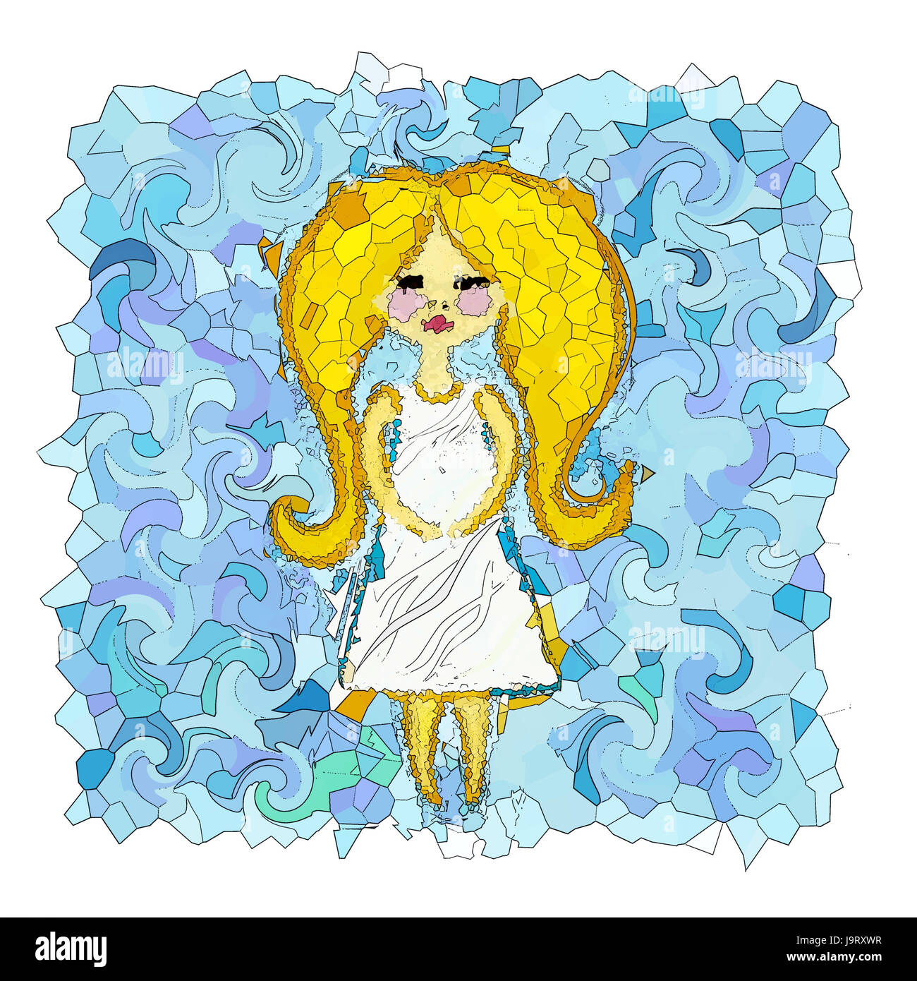 Horoscope,illustration,Stern's drawing,virgin,Virgo, Stock Photo
