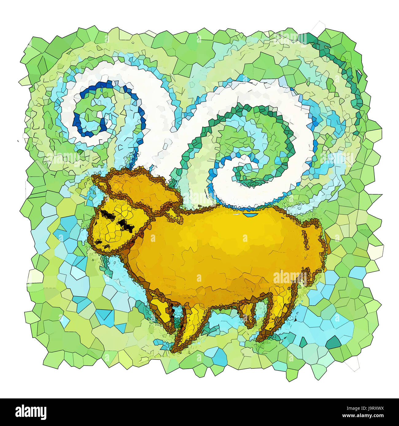 Horoscope,illustration,Stern's drawing,Aries,Aries, Stock Photo