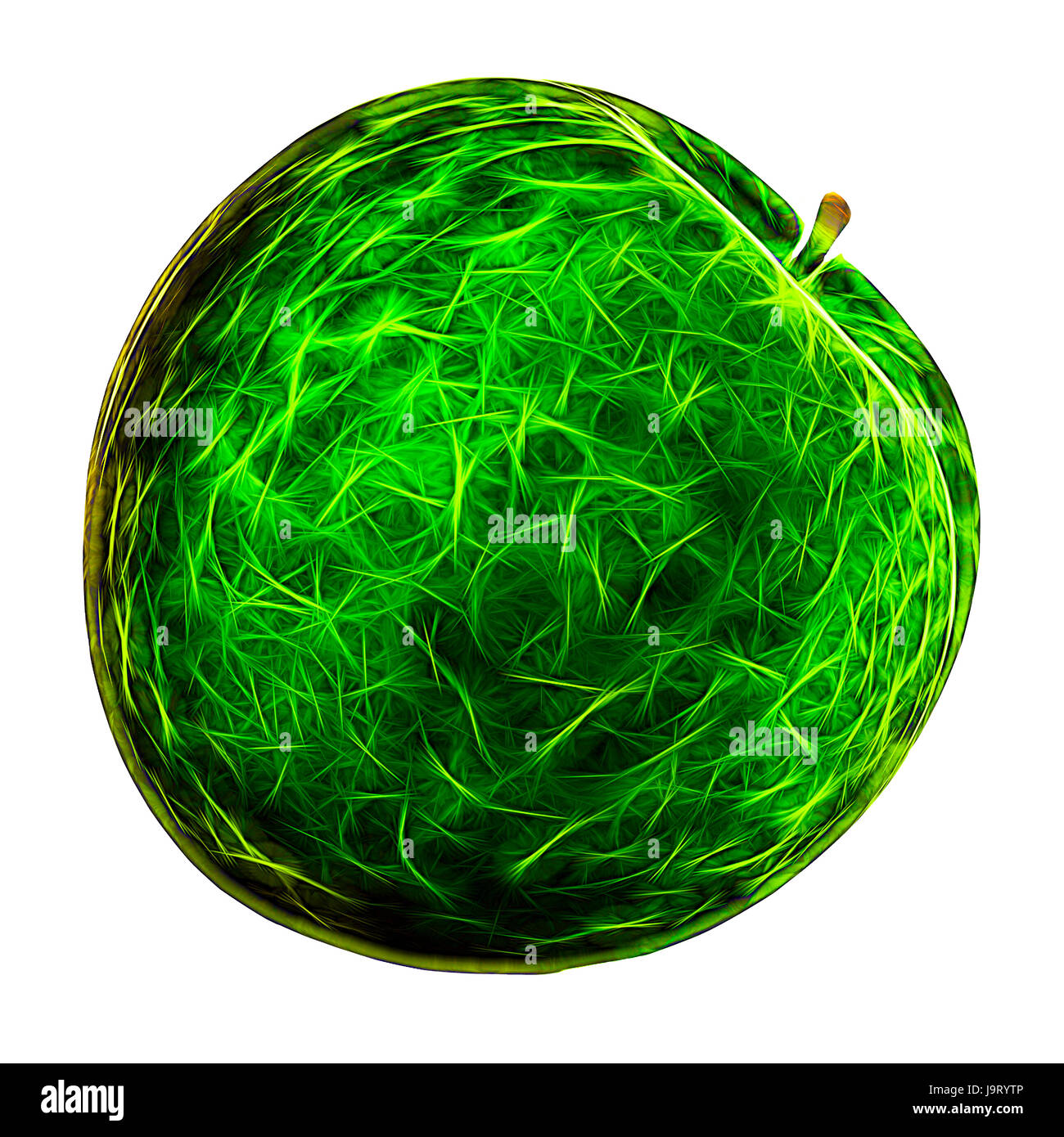 Abstract Green Apple on white Background Stock Photo - Alamy
