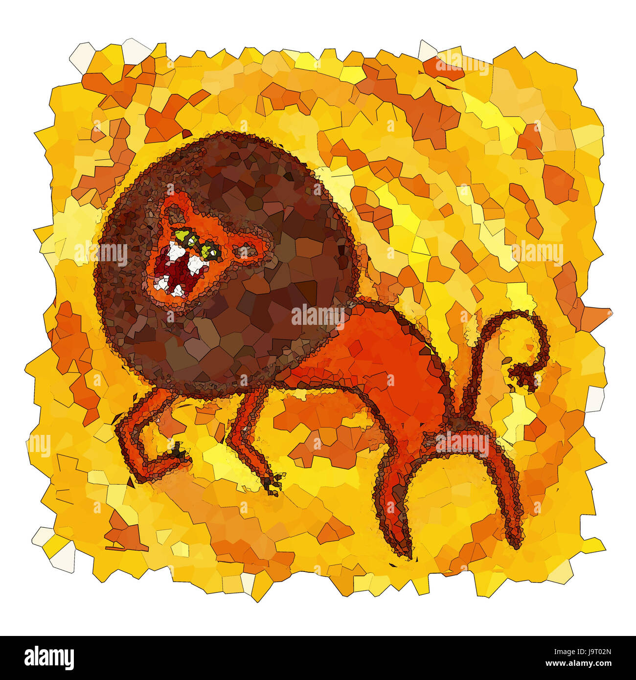 Horoscope,illustration,Stern's drawing,lion,Leo, Stock Photo