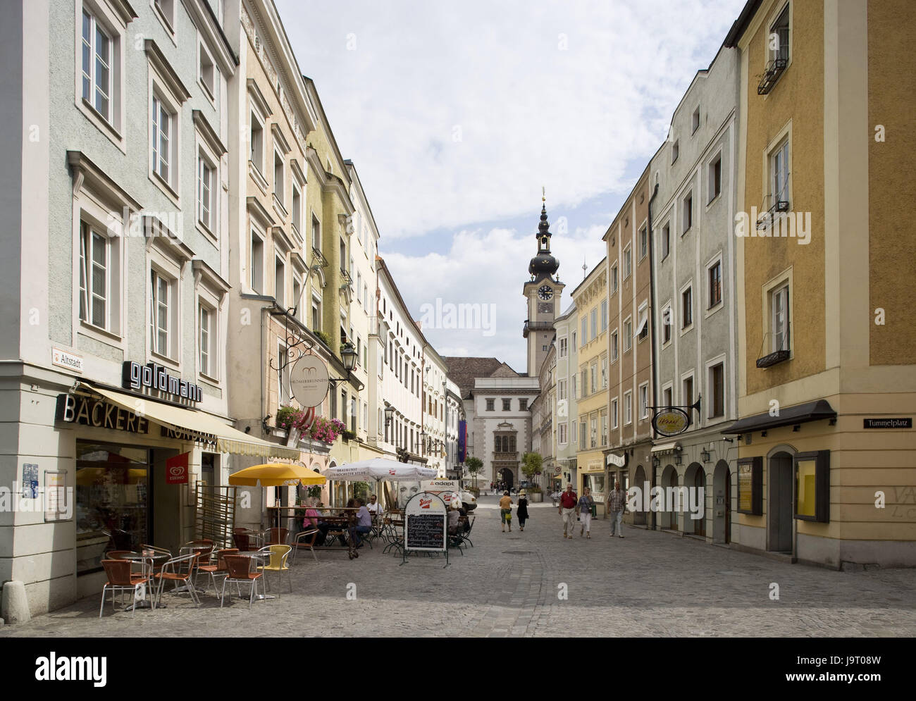 Austria,Upper Austria,Linz,Old Town,pedestrian area,state capital ...