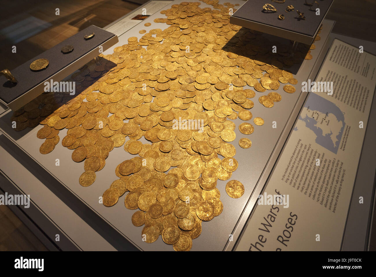 Great Britain,England,London,British museum,Fishpool Hoard,golden coins, Stock Photo