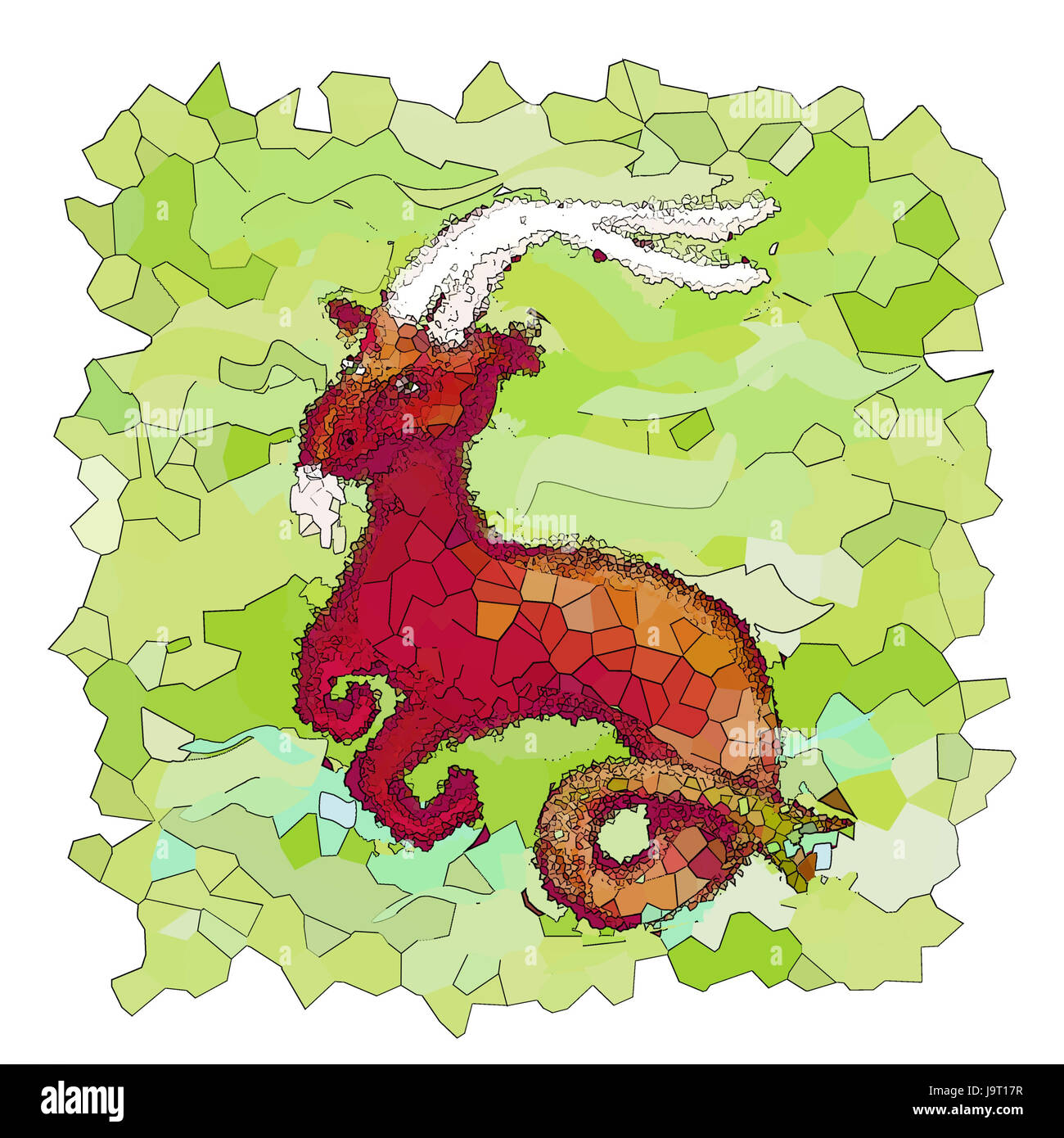 Horoscope,illustration,Stern's drawing,Capricorn,Capricornus, Stock Photo