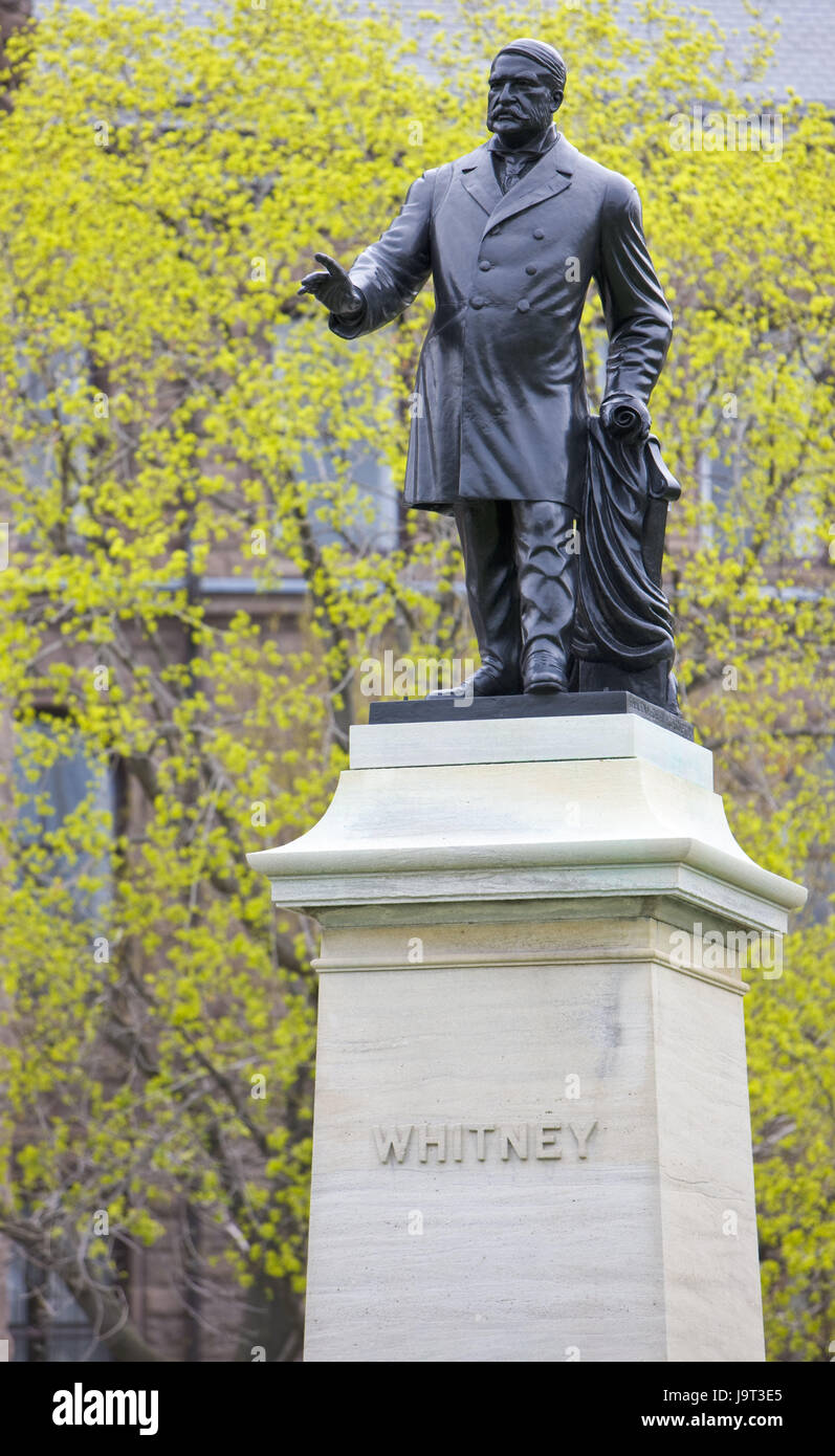 Canada,Ontario,Toronto,Queen's park,statue,'sir James Pliny Whitney',North America,town,park,story,freeze frame,art,monument,monument,man,personality,politician,historically,in 1843-1914,place of interest,James Pliny Whitney, Stock Photo