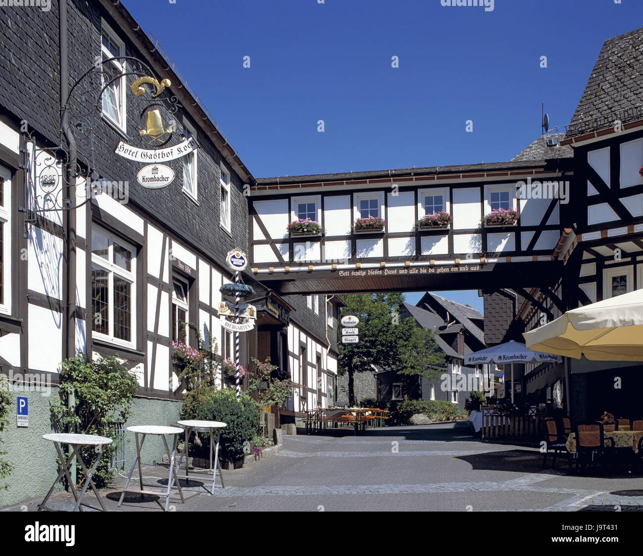 Germany,Rhineland-Palatinate,Westerwald,Daaden,hotel,inn,outside, Stock Photo