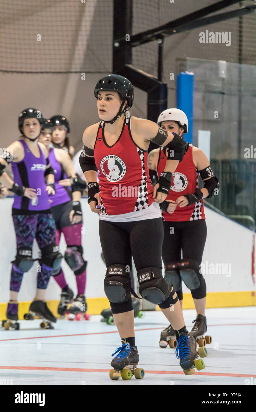 Roller derby girls in Redding, California Stock Photo Alamy