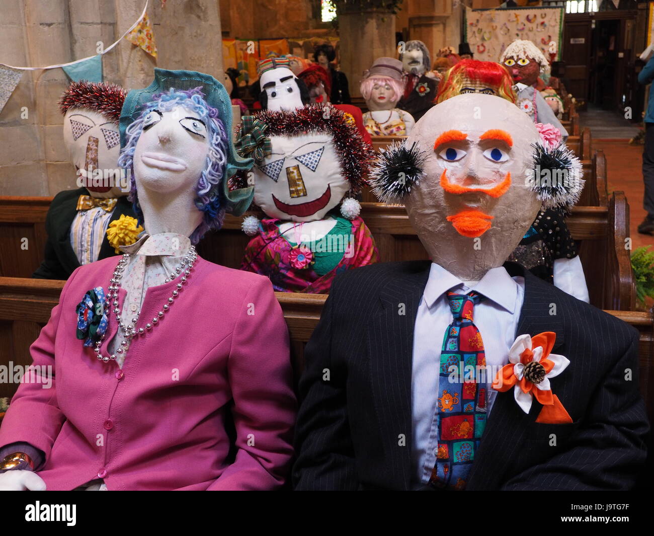 Wedding guests congregation and wedding party at Scarecrow Wedding part