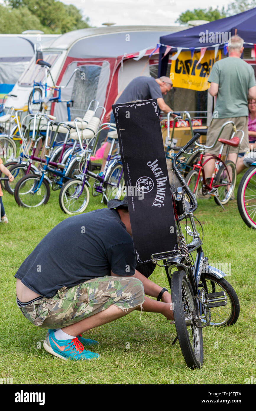 Billing Aquadrome, Northampton, U.K. 3rd June 2017. Raleigh chopper and Muscle Bike Show is a gathering of this Iconic bicycle make and other modified, classic pushbikes. Credit: Keith J Smith./Alamy Live News. Stock Photo