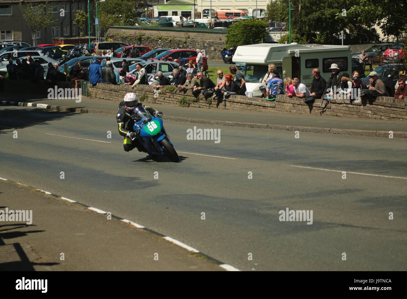 Isle of Man TT Races, Sidecar, Supersport/Lightweight/Newcomers (all classes) Qualifying Session and Practice Race. Saturday, 3 June 2017. Number Forest Dunn on his lightweight Kawasaki of the Forest Dunn Racing Team. Credit: Eclectic Art and Photography/Alamy Live News. Stock Photo