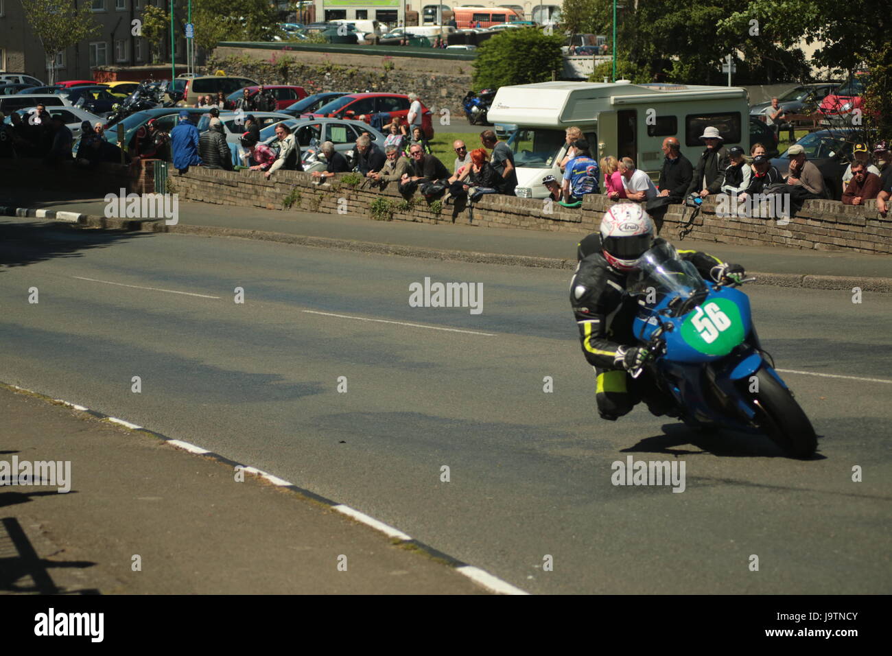 Isle of Man TT Races, Sidecar, Supersport/Lightweight/Newcomers (all classes) Qualifying Session and Practice Race. Saturday, 3 June 2017. Number Forest Dunn on his lightweight Kawasaki of the Forest Dunn Racing Team. Credit: Eclectic Art and Photography/Alamy Live News. Stock Photo
