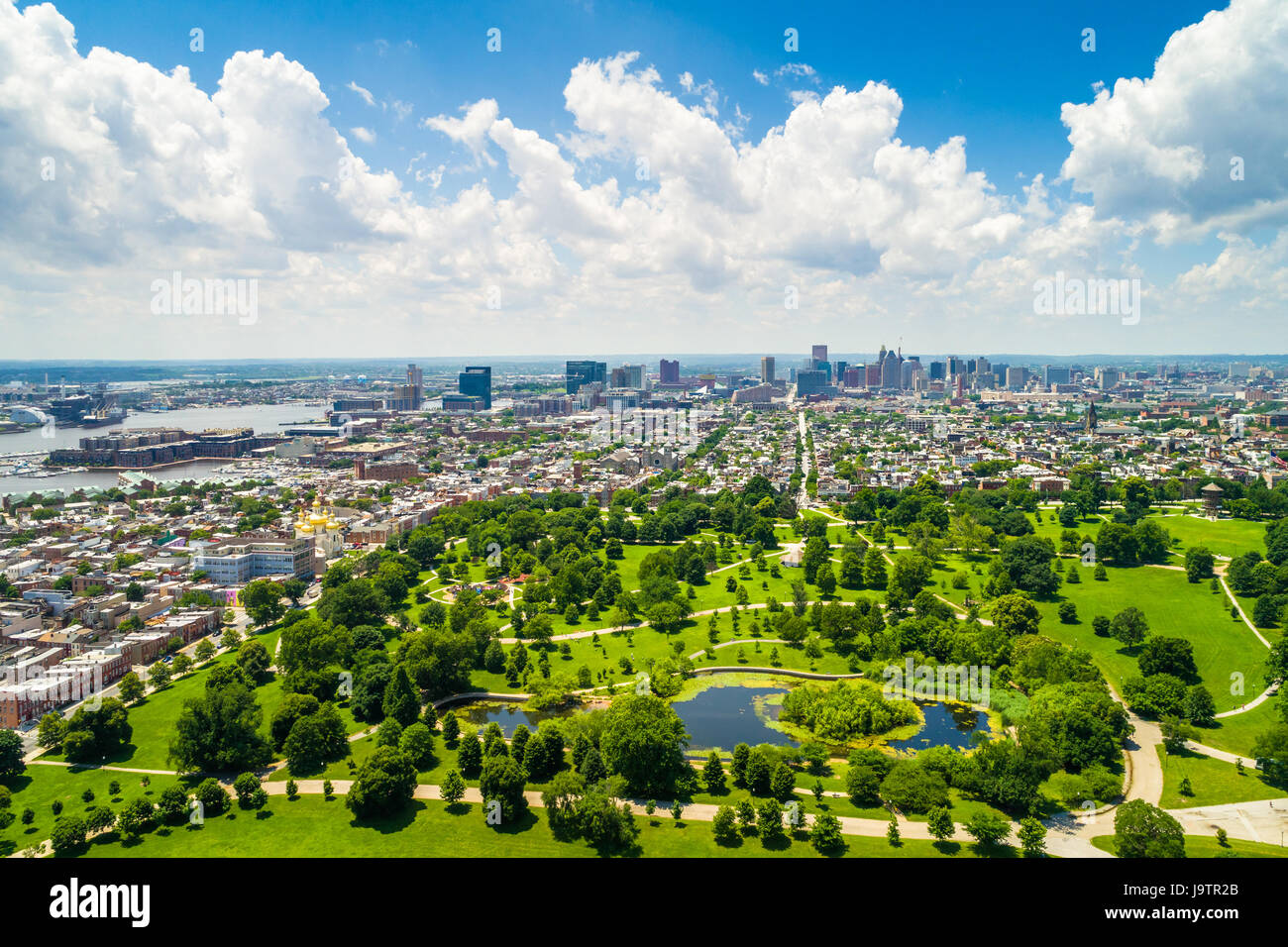 Rua De Pratt Na Neve, Em Patterson Park, Baltimore, Maryland Fotografia