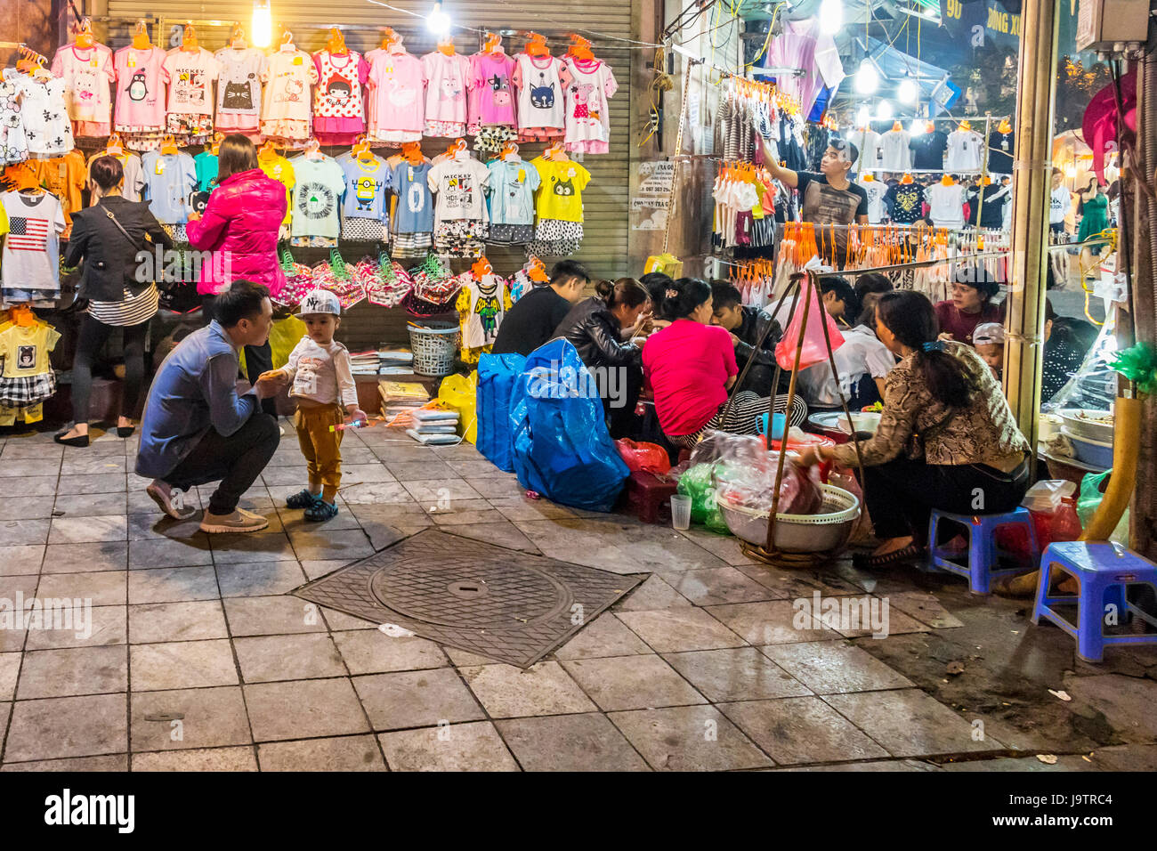 City of Hanoi in Vietnam at night Stock Photo