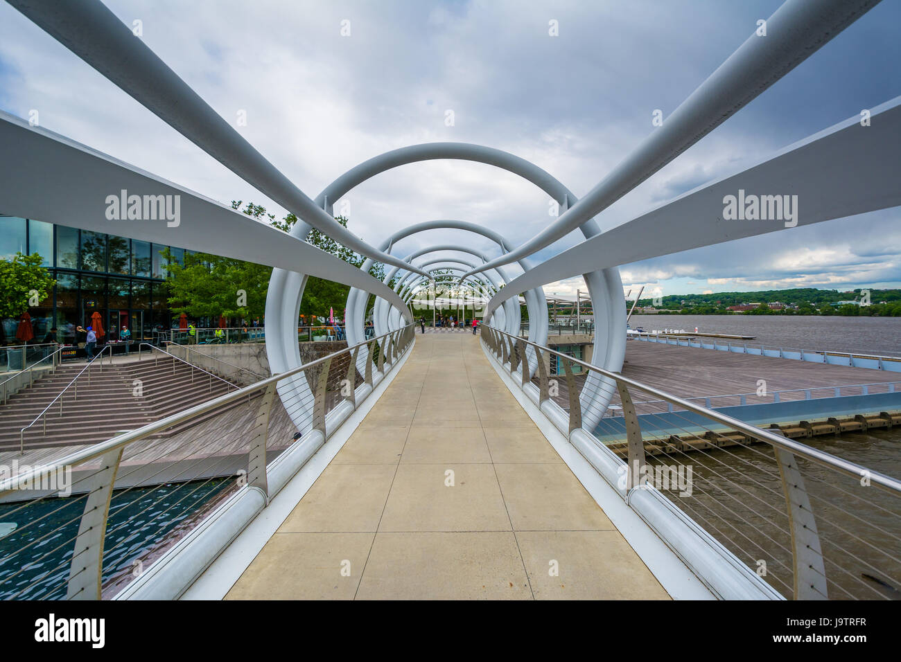 Bridge at The Yards Park in the Navy Yard neighborhood of Washington, DC. Stock Photo