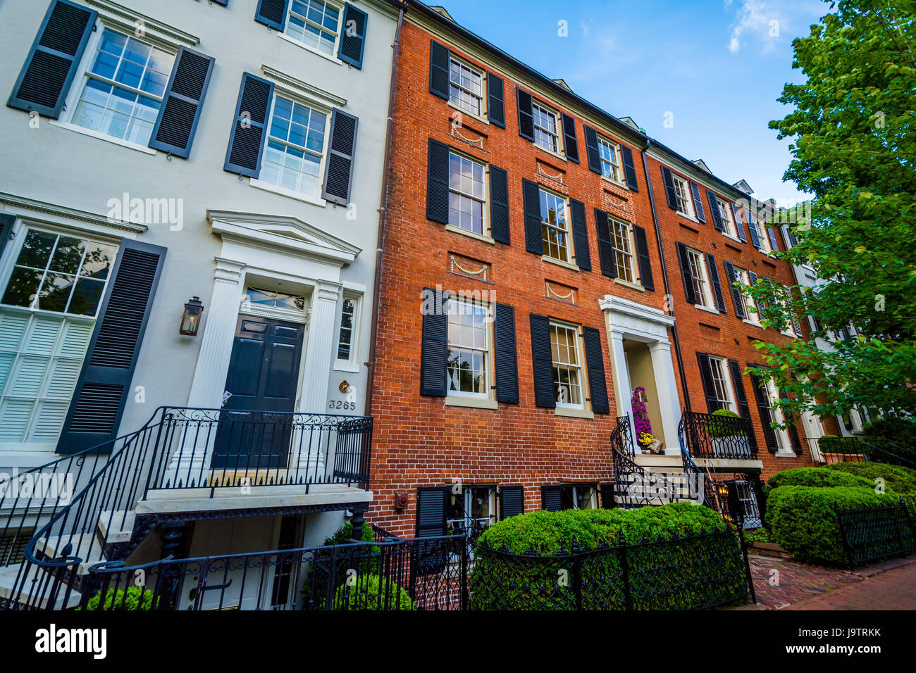 Colorful row houses in Georgetown, Washington, DC Stock Photo - Alamy