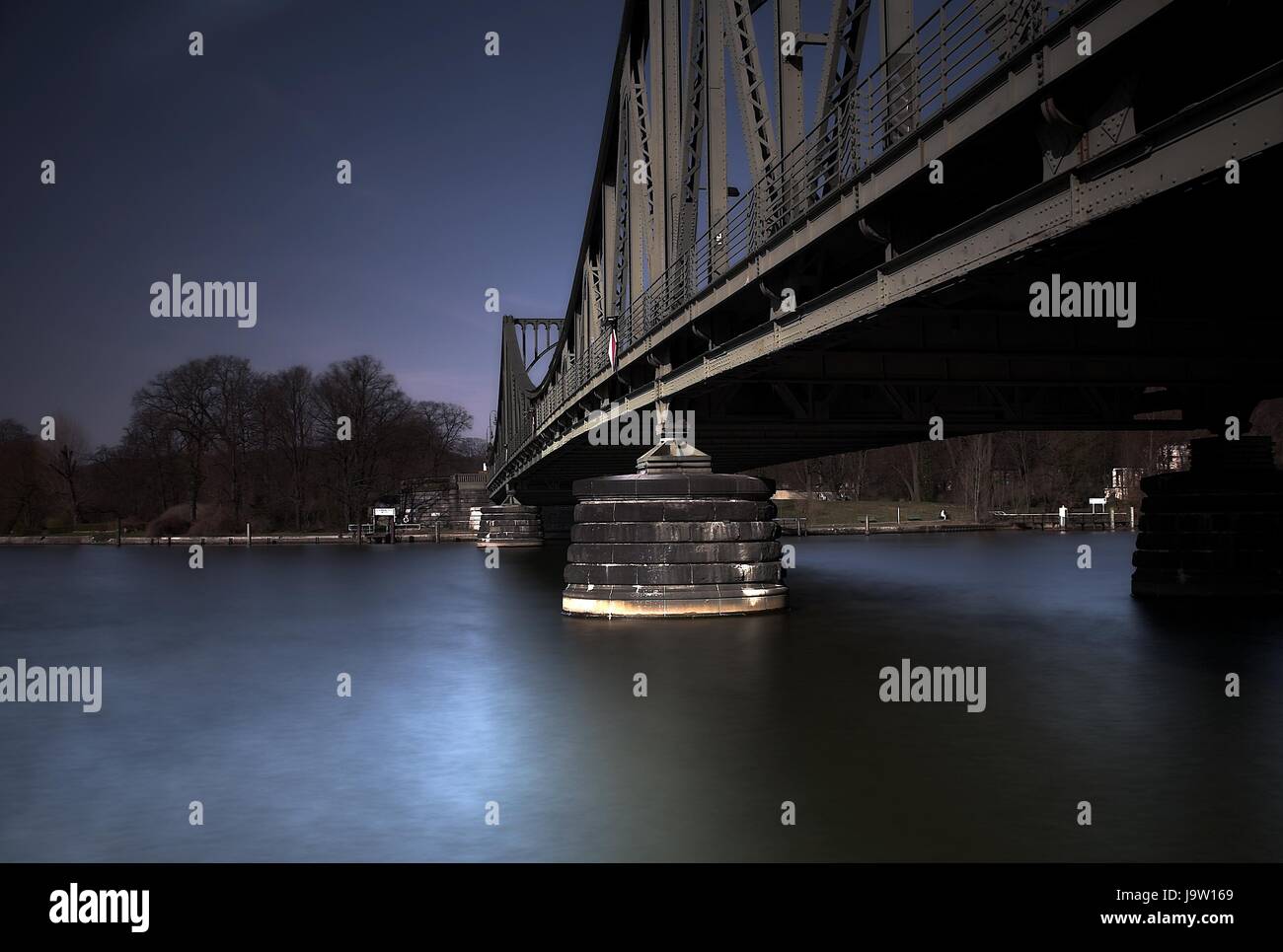 waters, bridge, potsdam, berlin, long-term admission, water, blue, interchange, Stock Photo